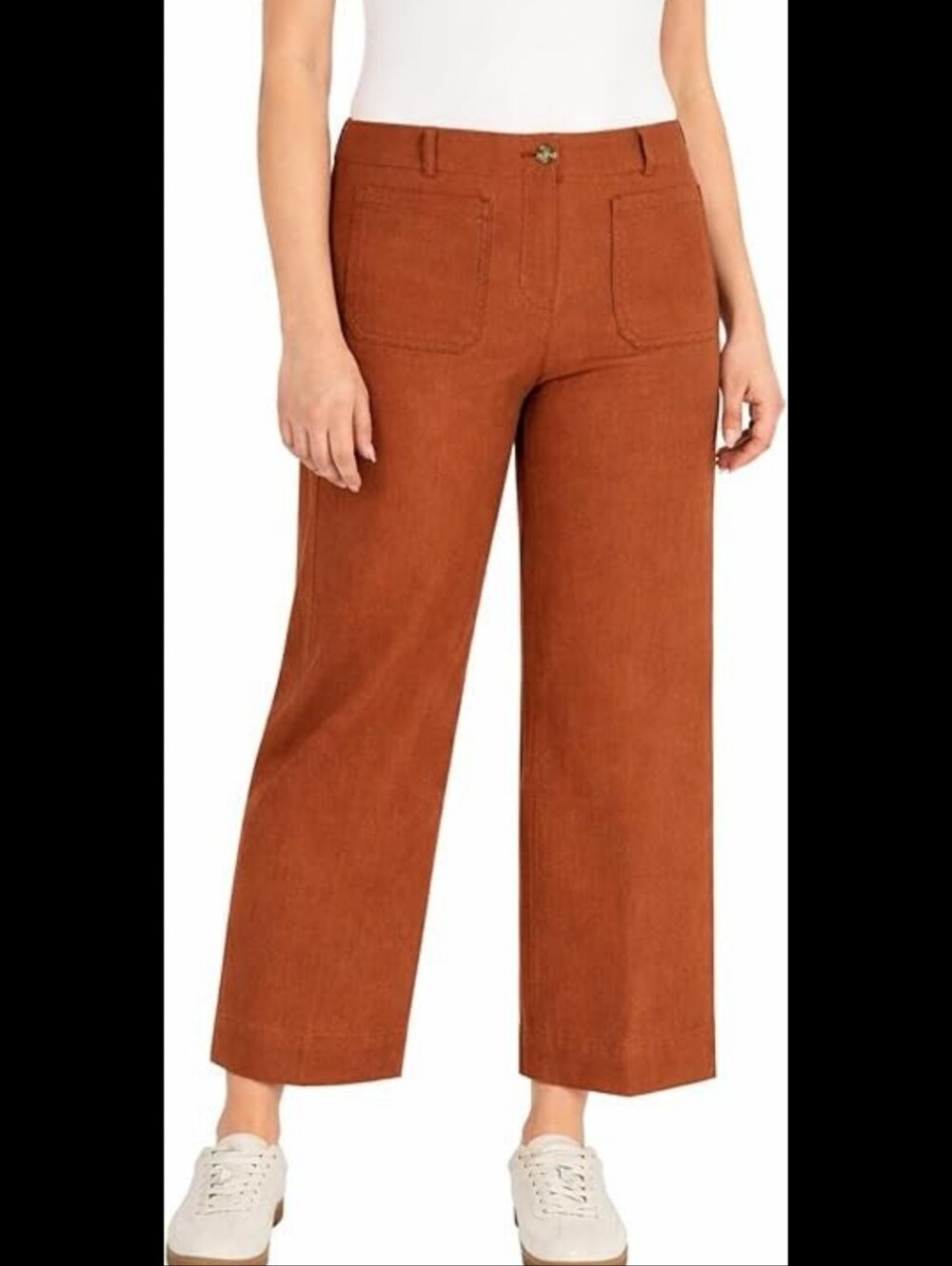 Hilary Radley Wide-Leg Pants in Rust
